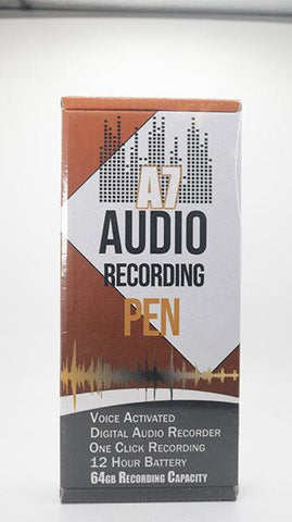A7 Audio Recording Pen 12 hour 64gb voice activated recorder - Donation_RC