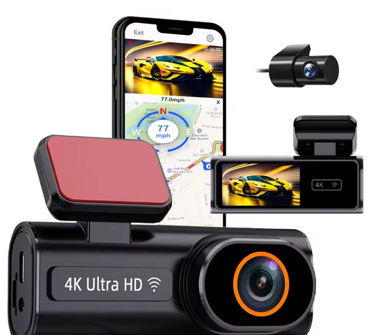 Super Hd Front & Rear Dash Cam 64g SanDisk Memory Card Included