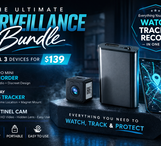 Micro Recorder + GPS Tracker + Sentinel Cam Bundle — SpyFox Gadgets Fort Worth TX